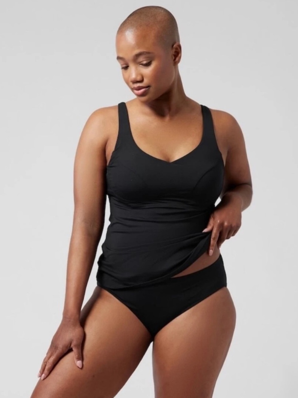 Athleta Bondi Bra Cup Tankini Swim Tank‎ UPF 50+ Black Beach 32 B/C
